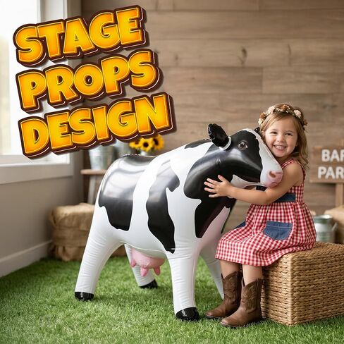38-Inch Inflatable Cow Pool Float for Kids, Barnyard Party Decoration in Kuwait