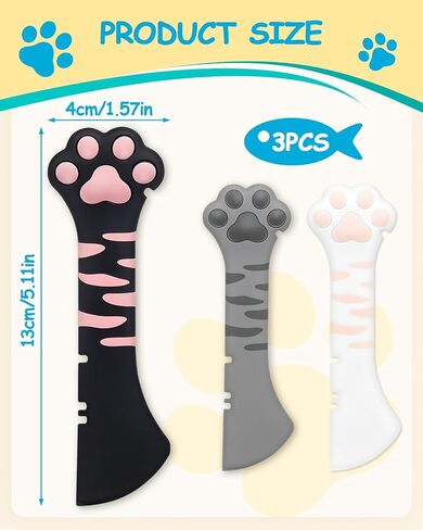 3PCS Cat Food Can Opener Set, Silicone Cat Can Opener & Food Spoon Spatula in Saudi Arabia