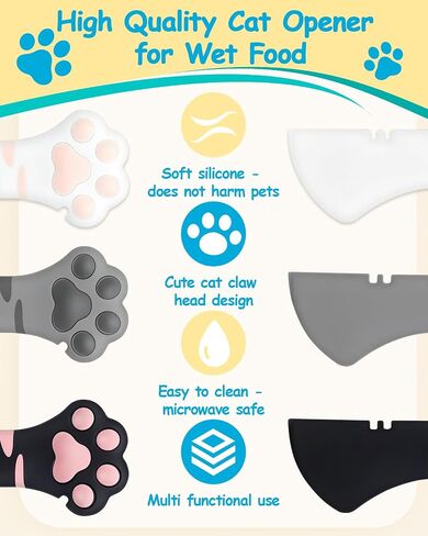 3PCS Cat Food Can Opener Set, Silicone Cat Can Opener & Food Spoon Spatula in Saudi Arabia
