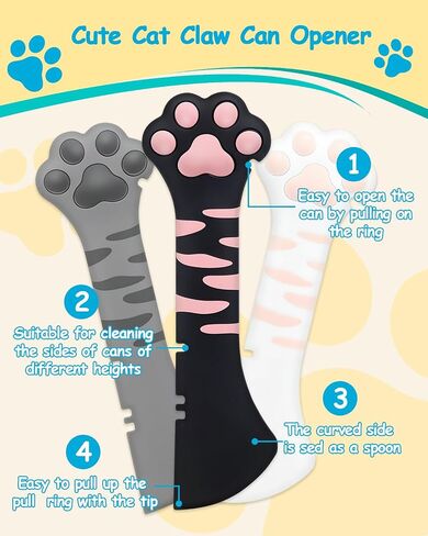 3PCS Cat Food Can Opener Set, Silicone Cat Can Opener & Food Spoon Spatula in Saudi Arabia