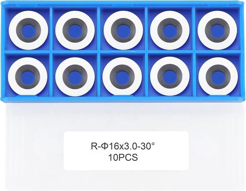 CDBP 16mm(5/8 inch) Round Carbide Inserts for Woodturning, R16×3mm Indexable Carbide Cutter fits for DIY Woodworking Lathe Wood Turning Finisher Hollower Tools, Ci0, 10pcs in Kuwait