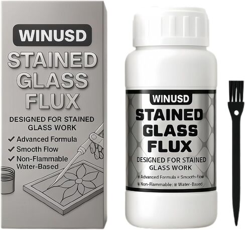8oz Liquid Solder Flux for Stained Glass Soldering | Water-Based Liquid Zinc Flux for Solder Work, Glass Repair & Electronics Repair | Soldering Tools Stained Glass Supplies Kit for DIY Projects in Saudi Arabia