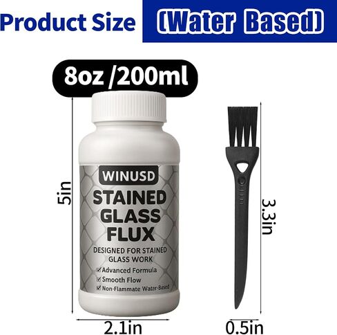 8oz Liquid Solder Flux for Stained Glass Soldering | Water-Based Liquid Zinc Flux for Solder Work, Glass Repair & Electronics Repair | Soldering Tools Stained Glass Supplies Kit for DIY Projects in Saudi Arabia