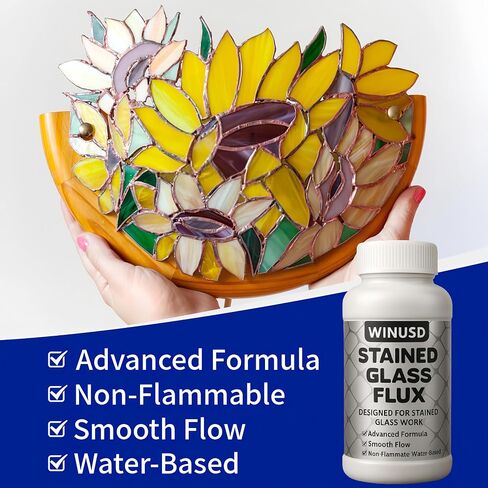 8oz Liquid Solder Flux for Stained Glass Soldering | Water-Based Liquid Zinc Flux for Solder Work, Glass Repair & Electronics Repair | Soldering Tools Stained Glass Supplies Kit for DIY Projects in Saudi Arabia
