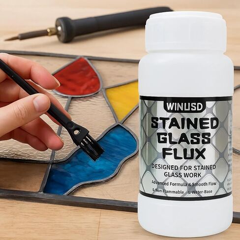 8oz Liquid Solder Flux for Stained Glass Soldering | Water-Based Liquid Zinc Flux for Solder Work, Glass Repair & Electronics Repair | Soldering Tools Stained Glass Supplies Kit for DIY Projects in Saudi Arabia