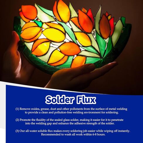 8oz Liquid Solder Flux for Stained Glass Soldering | Water-Based Liquid Zinc Flux for Solder Work, Glass Repair & Electronics Repair | Soldering Tools Stained Glass Supplies Kit for DIY Projects in Saudi Arabia