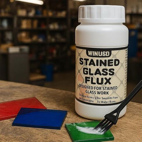 8oz Liquid Solder Flux for Stained Glass Soldering | Water-Based Liquid Zinc Flux for Solder Work, Glass Repair & Electronics Repair | Soldering Tools Stained Glass Supplies Kit for DIY Projects in Saudi Arabia