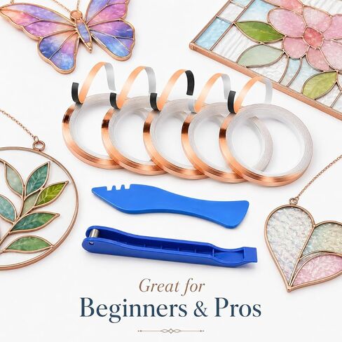 Copper Foil Tape for Stained Glass Kit 4 Rolls with Tools in Kuwait
