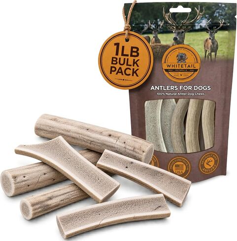 WhiteTail Naturals Economy Deer Antlers for Dogs, 1 lb Bulk, 4-5 Ct in Kuwait