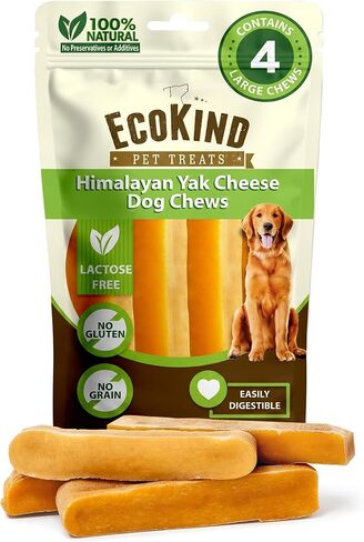 EcoKind Yak Cheese Himalayan Dog Chews, Yak Chews for Large Dogs, 4-5 Bones in Kuwait