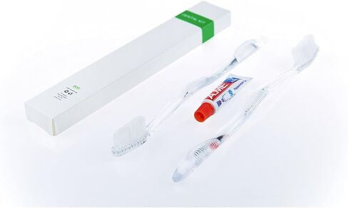 ECO amenities Travel Toothbrush Kit - Manual Disposable Toothbrush with Toothpaste, in Individually Wrapped Paper Box, 100 Sets per Case - Travel Toothbrush and Toothpaste for Hotels and Hospitality in Kuwait