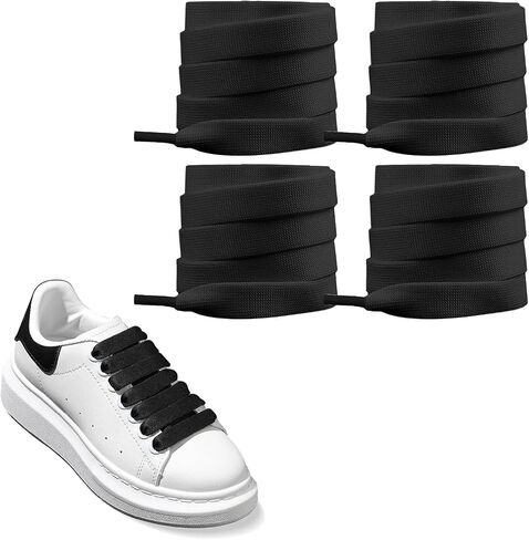 2 Pairs 1/2''(1.2cm) Flat Thick Shoe Laces, Jumbo Fat Wide Shoelaces Replacement Laces for Alexander Mcqueen Sneaker in Kuwait