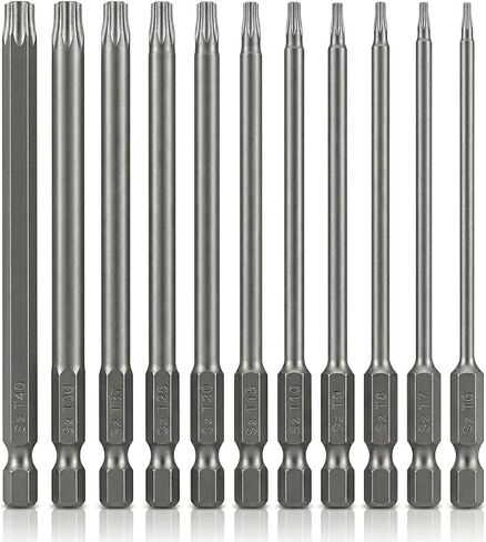 VESTTIO T25 Security Torx Screwdriver Bit Set Tamper Proof Star 6 point Drill Bit Set 10PCS 1/4 inch Hex Shank 4 inch Length S2 Alloy Steel for Power Screwdriver Impact Driver with Storage Case in Kuwait