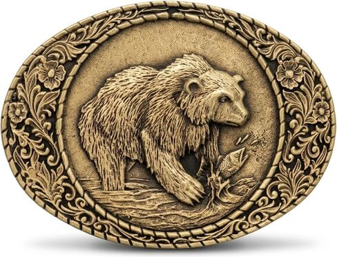 Indiana Metal Craft Men's Grizzly Bear Belt Buckle in Saudi Arabia