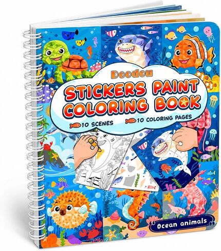 Make a Face Sticker Book for Kids Ages 2-4 & 4-8 by Puraelsa - 14 Sticker and Coloring Scenes, Interactive Peel and Stick Activity Book, Screen-Free Travel Toy for Car Rides & Airplane Trips in Kuwait