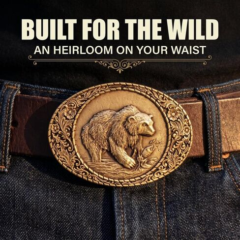 Indiana Metal Craft Men's Grizzly Bear Belt Buckle in Saudi Arabia