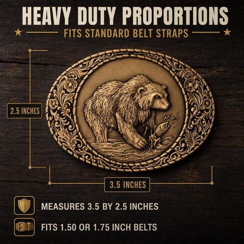 Indiana Metal Craft Men's Grizzly Bear Belt Buckle in Saudi Arabia