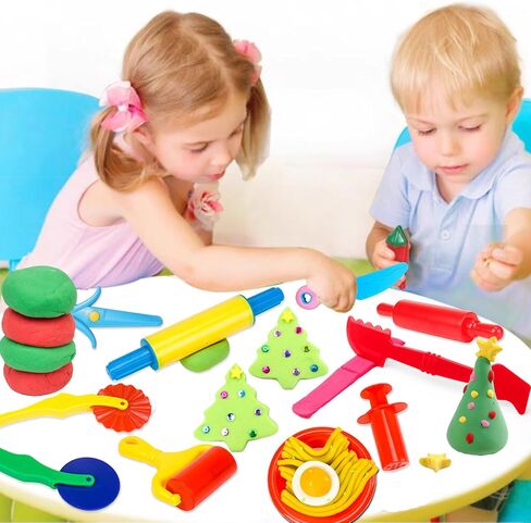 Dough Tool Kit,9 Pcs Basic Clay and Dough Tools Starter Set for Kids Includes Cutters Roller, Rolling Pins, Safety Scissors,Dough Extruder,Plastic Knife in Kuwait