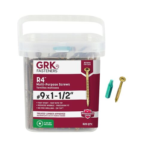GRK 01095#9 x 1-1/2" R4™ Multi-Purpose Screws 820 Count in Saudi Arabia