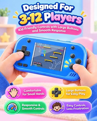 Handheld Game Console, 220 Built-in Games, 2.8" IPS Screen（Blue in Kuwait