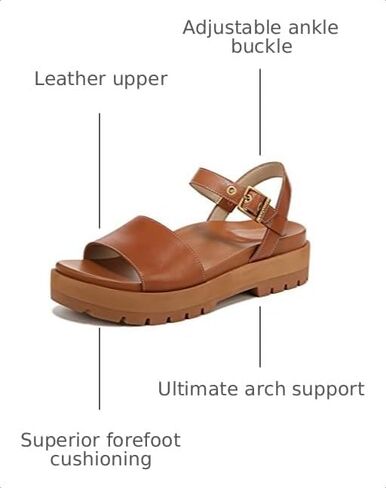 Vionic Women's Onyx Jamie Toe Adusjtable Strap Sandal - Ladies Lug-Sole Platform Sandals with Concealed Orthotic Arch Support, Sizes 5-12 Medium Fit in Kuwait