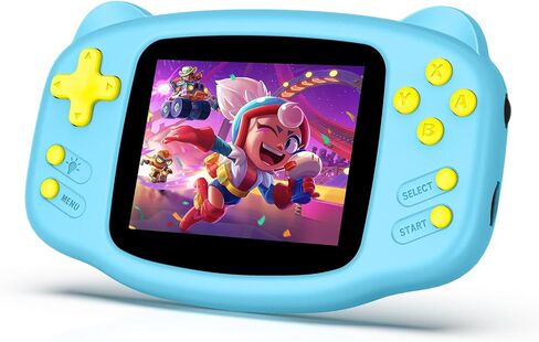 16 Bit Handheld Game for Kids-Preloaded 300 Retro Video Games,3.2" HD Screen,Portable Retro Gaming Console with Adjustable Brightness,Retro Handheld Game Console for Travel-Blue in Kuwait