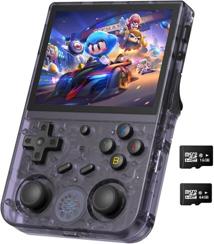 Voacle Anbernic RG353V Retro Handheld Game Console, Dual OS Android 11 and Linux System Support 5G WIFI 4.2 Bluetooth Moonlight Streaming TV Output 64G SD Card 4452 Games(Transparent Purple) in Kuwait
