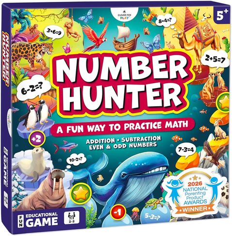 Number Hunter Math Board Game for Kids 5-7, 1st Grade & Kindergarten in Kuwait