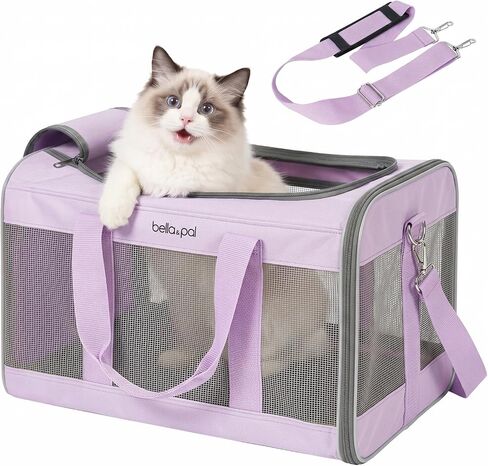 Bella & Pal Dog حاملات للكلاب الصغيرة ، حاملة القط لينة ، طيران طيران معتمدة ، حاملة حيوانات صغيرة أقل من 16 رطلاً ، سفر جرو ناعمًا ، لافندر ، أرجواني in Kuwait