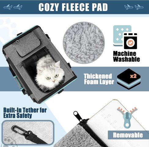 GAPZER Cat Carrier Alaska, Southwest Airline Approved TSA 17x11x9.5 Inches in Kuwait