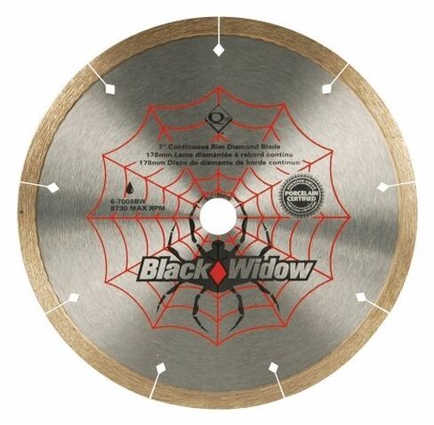 QEP 7" Black Widow Premium-Grade, Thin Rim Diamond Blade for Wet Cutting of Porcelain, Ceramic, Granite and Marble Tile in Kuwait