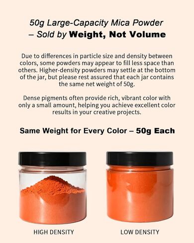 Mica Powder for Epoxy Resin, Orange Red, 50g / 1.76oz in Saudi Arabia