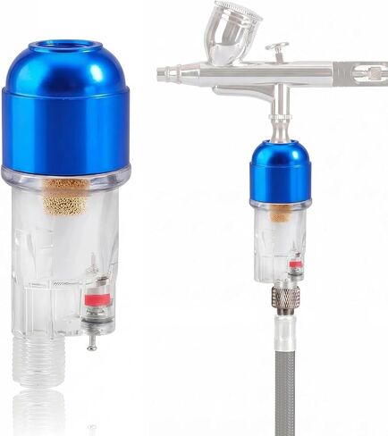HUBEST in-Line Mini Airbrush Air Filter & Moisture Water Trap, 1/8" BSP Threads Oil-Water Separator for Spray Gun Hose, Premium Grip Handle for Hobby Model Painting in Kuwait