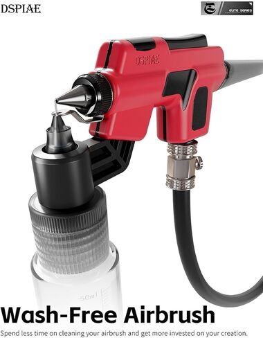 DSPIAE Wash-Free Airbrush for Model Kits and Miniature Painting, Quick Color Change, with Rack, Includes 50pcs 0.3mm and 50pcs 0.5mm Needles in Saudi Arabia