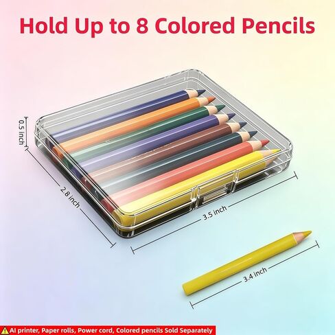 Carrying Case Compatible with Stickerbox AI Printer, 2-in-1 Travel Organizer for 3 Sticker Rolls, Charging Cable and Pencil Box, with Removable PP Box for 8 Colored Pencils (Only Case) (Red) in Saudi Arabia