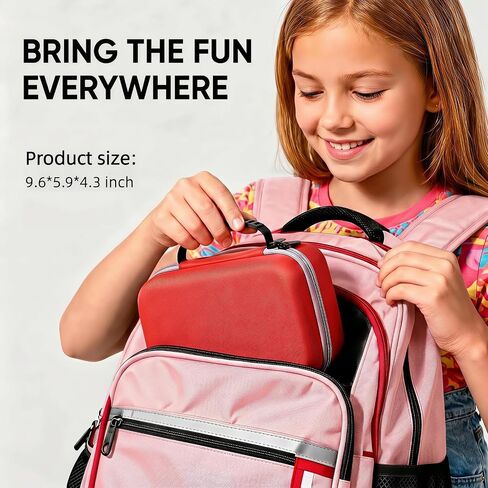 Carrying Case Compatible with Stickerbox AI Printer, 2-in-1 Travel Organizer for 3 Sticker Rolls, Charging Cable and Pencil Box, with Removable PP Box for 8 Colored Pencils (Only Case) (Red) in Saudi Arabia