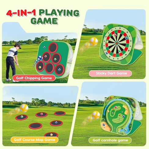 Kids Golf Chipping Game W/Clubs Golf Practice Toys for Toddlers Yard Games in Kuwait