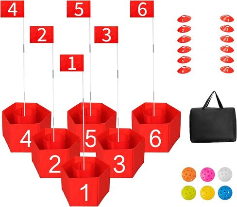 6 Hole Backyard Golf Game Set with Clubs(4R) & Carry Bag - Golf Fun for Adults, Amateurs & Family | Adjustable Clubs (15''-36''), Outdoor Lawn Chipping Games for Backyard, Beach, Camping and Hotel in Kuwait