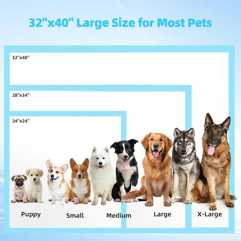 Puppy Pads 32"x40" 40 Count, Extra Large Thicken Pee Pads for Dogs & Cats in Kuwait