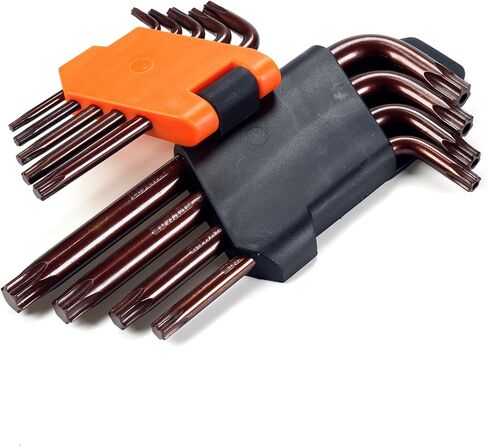 Edward Tools Star Key Wrench Set - Hardened Chrome Steel Screwdriver Set with Organizer Clip - Straight or L - T10 T15 T20 T25 T27 T30 T40 T45 T50 (Short) in Saudi Arabia