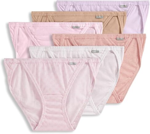 Jockey Women's Underwear Elance String Bikini - 6 Pack, Ivory/Light/Pink Shadow, 5 in Kuwait