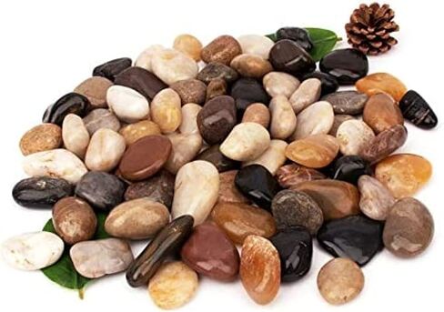 [18 Pounds] Aquarium Gravel River Rock, Natural Polished Decorative Gravel,Garden Outdoor Ornamental River Pebbles Rocks, Polished Gravel, Mixed Color Stones,for Landscaping, Vase Fillers (20) in Kuwait
