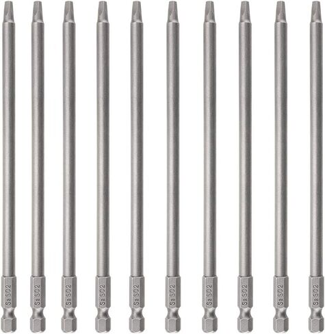 Rocaris 10pcs 1/4 Inch Hex Shank Long Magnetic Square Head Screwdriver Bits Set Power Tools SQ2 For Poket Hole Jig- 6 inch Length in Kuwait