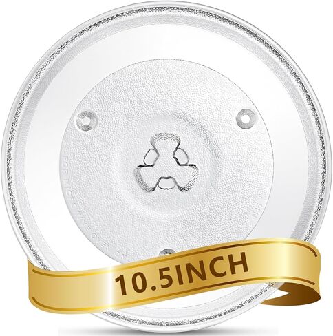 طبق زجاجي بديل للميكروويف مقاس 9.6 بوصة لـ Kenmore، GE، LG، Magic Chef، Panasonic، Hotpoint، Westinghouse - 9 3/5 بوصة (24.5 سم) صينية قابلة للدوران في الميكروويف، آمنة للاستخدام في غسالة الأطباق in Kuwait