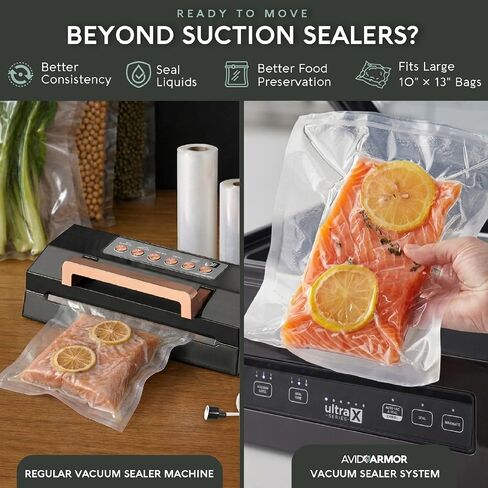Avid Armor - Chamber Vacuum Sealer Machine USVX Ultra Series, Food Sealer for Wet Foods, Meat Sealers, Packing Machine, Compact Vacuum Chamber Sealer with 10-Inch Vacuum Sealer Bar in Saudi Arabia