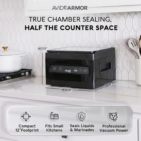 Avid Armor - Chamber Vacuum Sealer Machine USVX Ultra Series, Food Sealer for Wet Foods, Meat Sealers, Packing Machine, Compact Vacuum Chamber Sealer with 10-Inch Vacuum Sealer Bar in Saudi Arabia