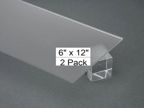 2 Pack Frosted Cast Acrylic Plexiglass Sheets 1/8" Thick (3mm) Easy to Cut Plastic Plexi Glass with Protective Paper - Signs, DIY Display Projects, Crafts, Shelves (6" x 12") in Saudi Arabia