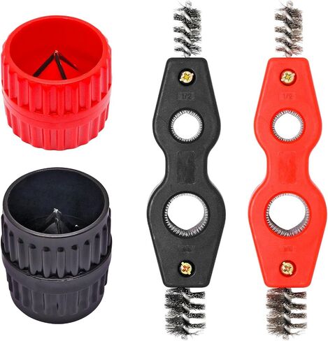 4-in-1 Copper Pipe Cleaner, 1/2 in & 3/4 in Copper Pipe Cleaning Brush, Inner & Outer Thread Copper Pipe Brush Cleaner Copper Tubing Brush Copper Pipe Cleaner for Brazing, Plumbing, Soldering in Kuwait