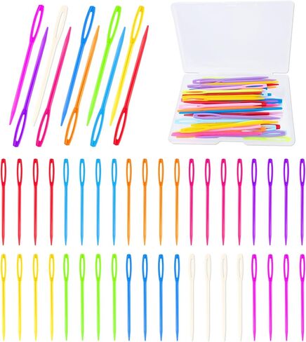 Deshionew 50 PCS Plastic Yarn Needles for Crafts, 2.7" Large Eye Needles in Kuwait