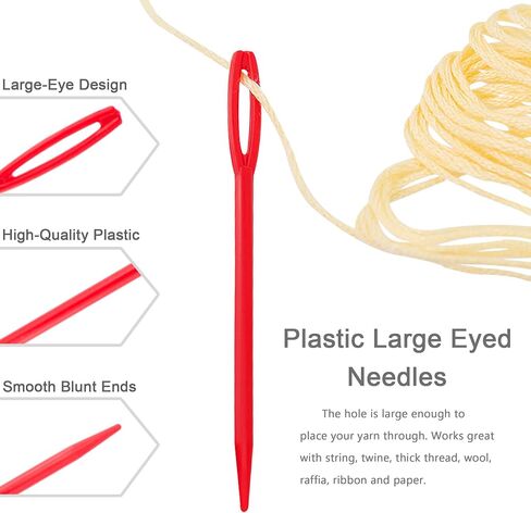 Deshionew 50 PCS Plastic Yarn Needles for Crafts, 2.7" Large Eye Needles in Kuwait
